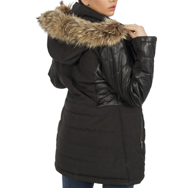 Bella Faux Fur Black Hooded Jacket