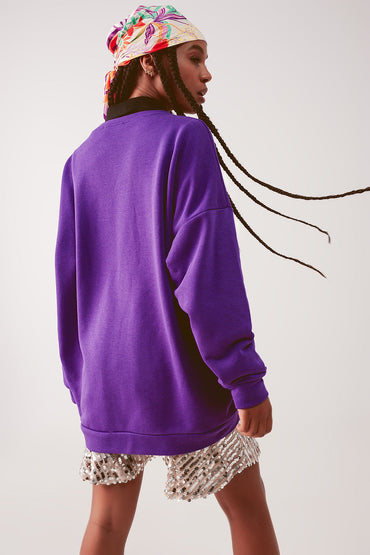 Oversized Sweatshirt in Purple